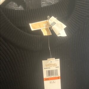 Michael Kors Men's Black Ribbed Crew Sweater